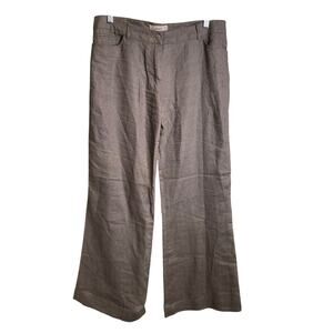 Kew Women's Brown Woven Wide Leg Pants Size 10 Casual Scandi Lagenlook Basics